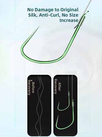 Giant Fin King cârlig de pescuit – dublu, fără pinten, rig pre-legat, anti-încâlcare, pentru crap crucian în râu