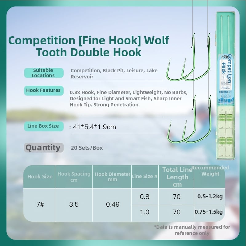 Giant Fin King cârlig de pescuit – dublu, fără pinten, rig pre-legat, anti-încâlcare, pentru crap crucian în râu
