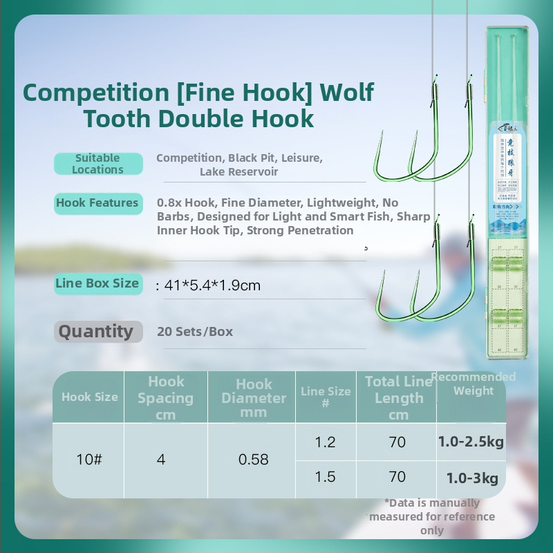 Giant Fin King cârlig de pescuit – dublu, fără pinten, rig pre-legat, anti-încâlcare, pentru crap crucian în râu