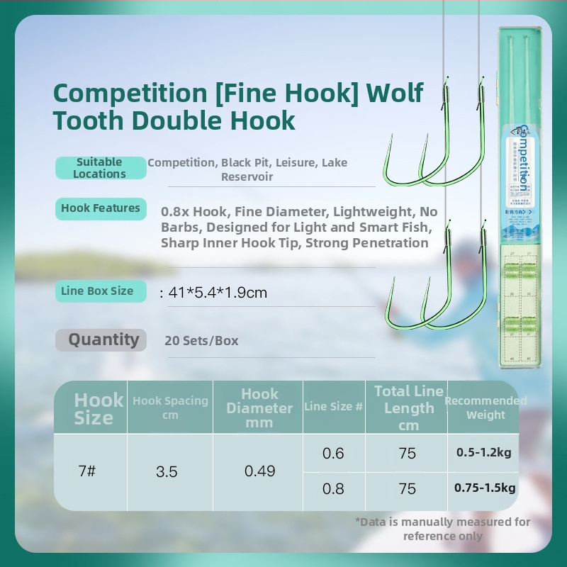 Giant Fin King cârlig de pescuit – dublu, fără pinten, rig pre-legat, anti-încâlcare, pentru crap crucian în râu