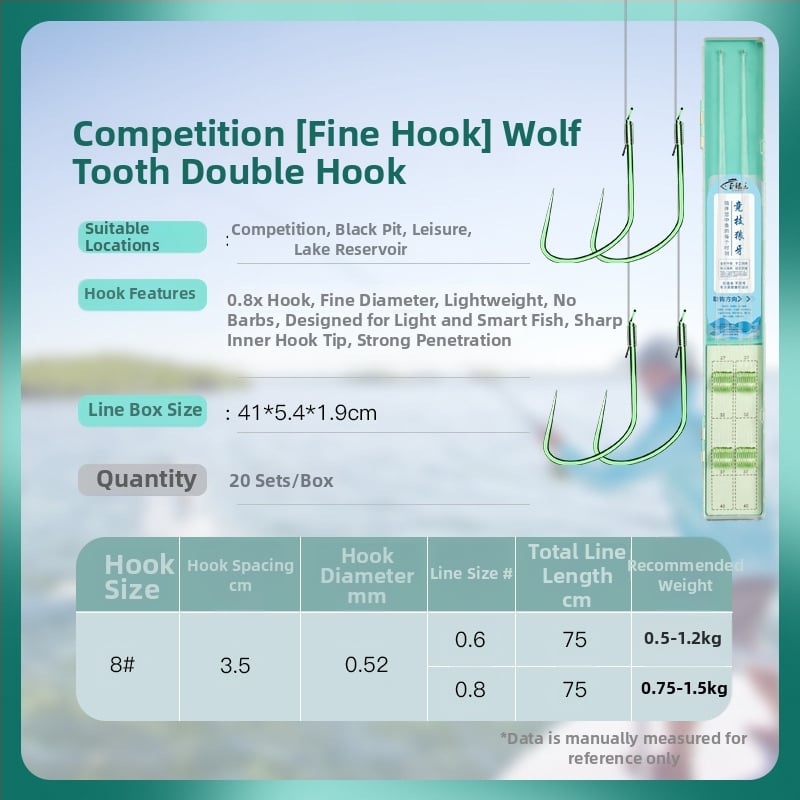 Giant Fin King cârlig de pescuit – dublu, fără pinten, rig pre-legat, anti-încâlcare, pentru crap crucian în râu