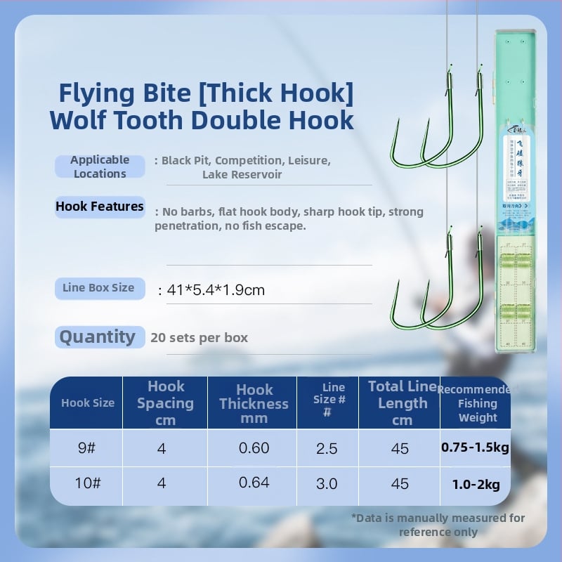 Giant Fin King cârlig de pescuit – dublu, fără pinten, rig pre-legat, anti-încâlcare, pentru crap crucian în râu