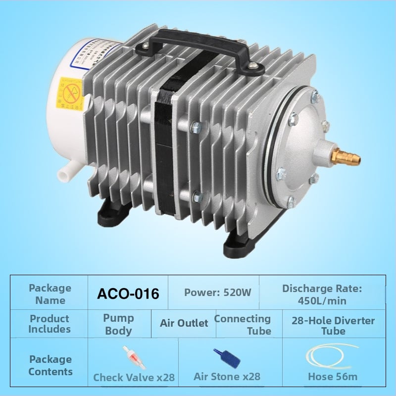 Електромагнитна въздушна помпа за езеро и рибовъдство — Бранд SUNSUN/Sensen; Тегло: 5 кг; Шум: 50 dB; Захранване: AC