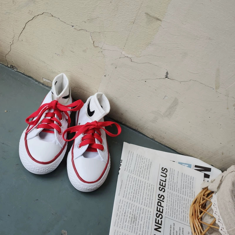 Παιδικά πάνινα παπούτσια με κορδόνια, χαμηλό ύψος, καουτσούκ σόλα, για άνοιξη και φθινόπωρο