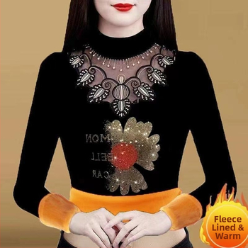 Γυναικεία μακρυμάνικη T-shirt με χαλαρή γραμμή (πολυεστέρας; μακριά μανίκια; χαλαρή εφαρμογή; κανονικό μήκος; mock neck)