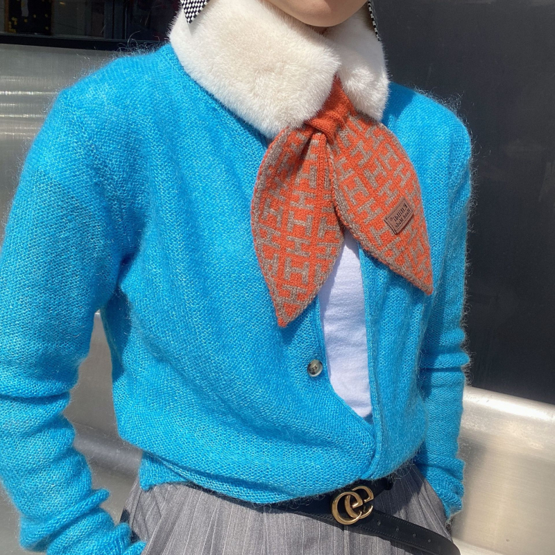 Šal od poliestera, warp-knit tkanina, topao zimi, uzorak haundstooth, elegantan minimalistički stil