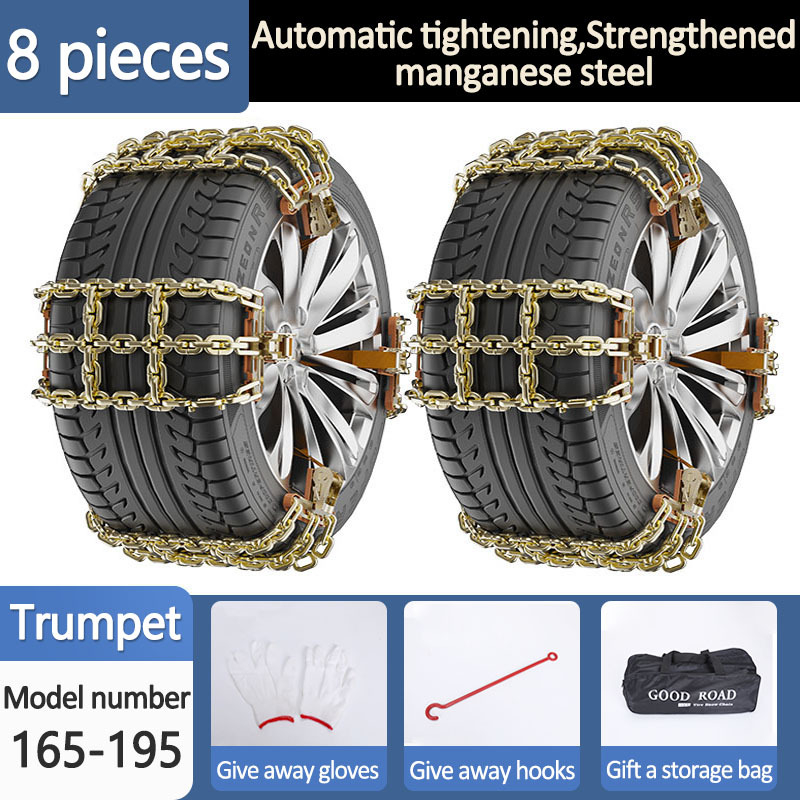 Univerzális hólánc autók és terepjárók számára, acélból, 165-275 gumikhoz, Tianzi grid modell