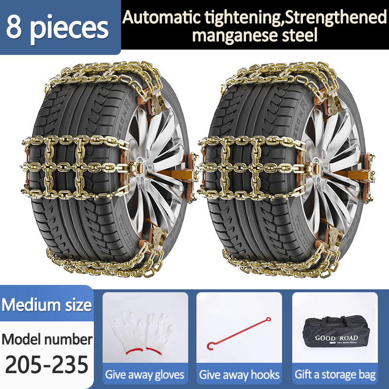 Univerzális hólánc autók és terepjárók számára, acélból, 165-275 gumikhoz, Tianzi grid modell
