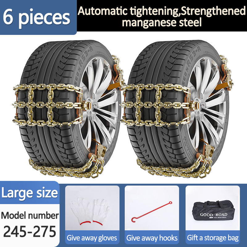Univerzális hólánc autók és terepjárók számára, acélból, 165-275 gumikhoz, Tianzi grid modell