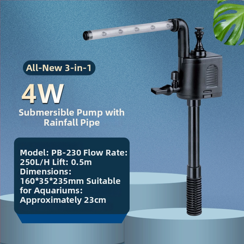 Akvariumhoz merülőpumpa felső szűrőboxszal — három az egyben, oxigén-keringés, olajfilm eltávolítás