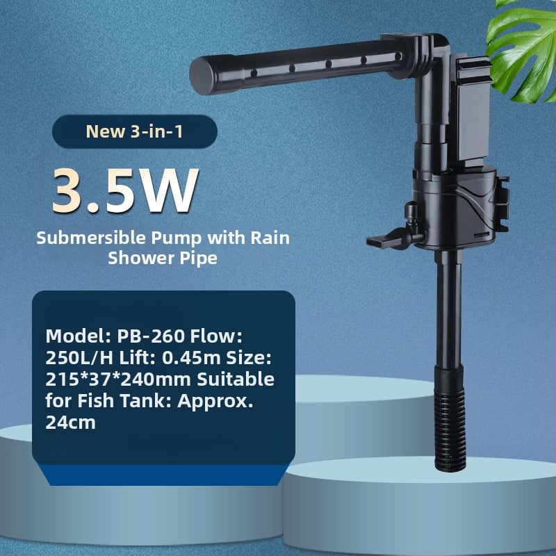 Akvariumhoz merülőpumpa felső szűrőboxszal — három az egyben, oxigén-keringés, olajfilm eltávolítás