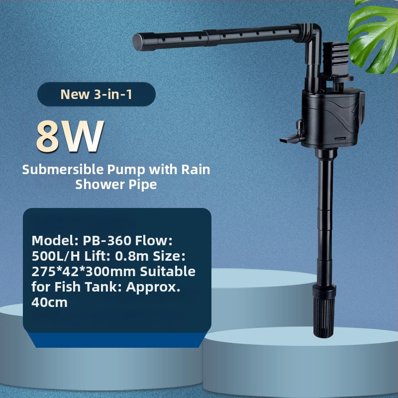 Akvariumhoz merülőpumpa felső szűrőboxszal — három az egyben, oxigén-keringés, olajfilm eltávolítás