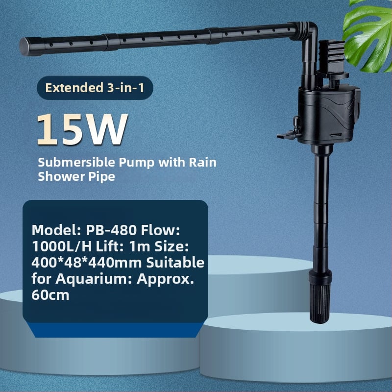 Akvariumhoz merülőpumpa felső szűrőboxszal — három az egyben, oxigén-keringés, olajfilm eltávolítás