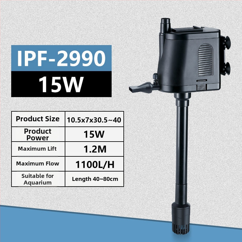 Akvariumhoz merülőpumpa felső szűrőboxszal — három az egyben, oxigén-keringés, olajfilm eltávolítás