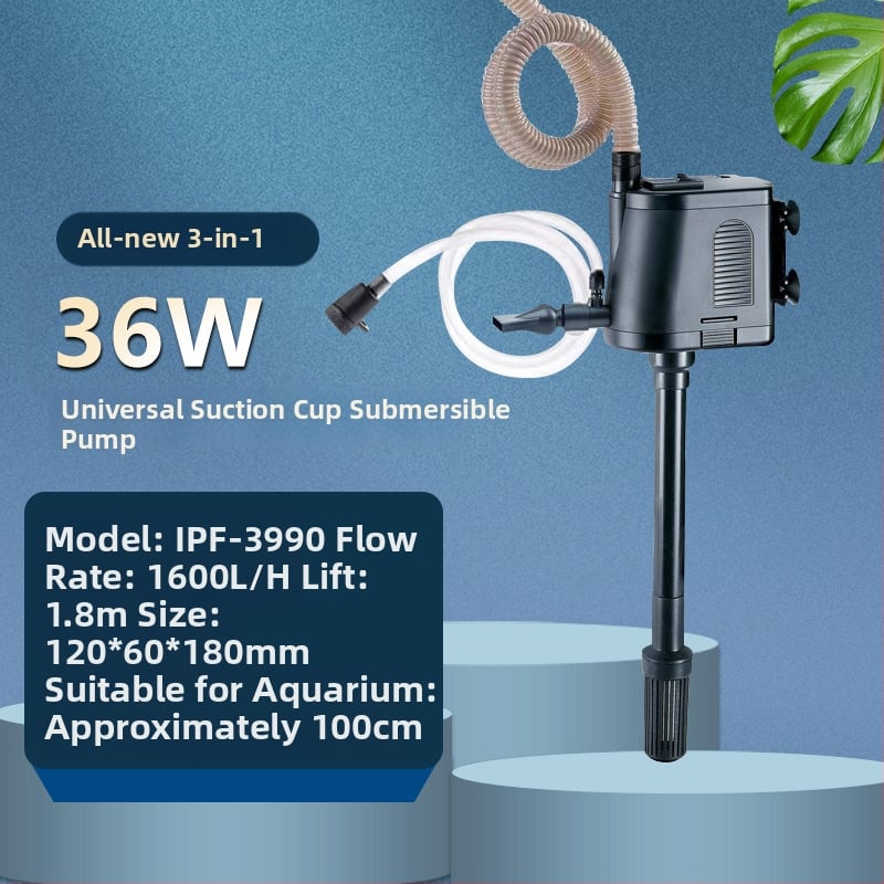 Akvariumhoz merülőpumpa felső szűrőboxszal — három az egyben, oxigén-keringés, olajfilm eltávolítás