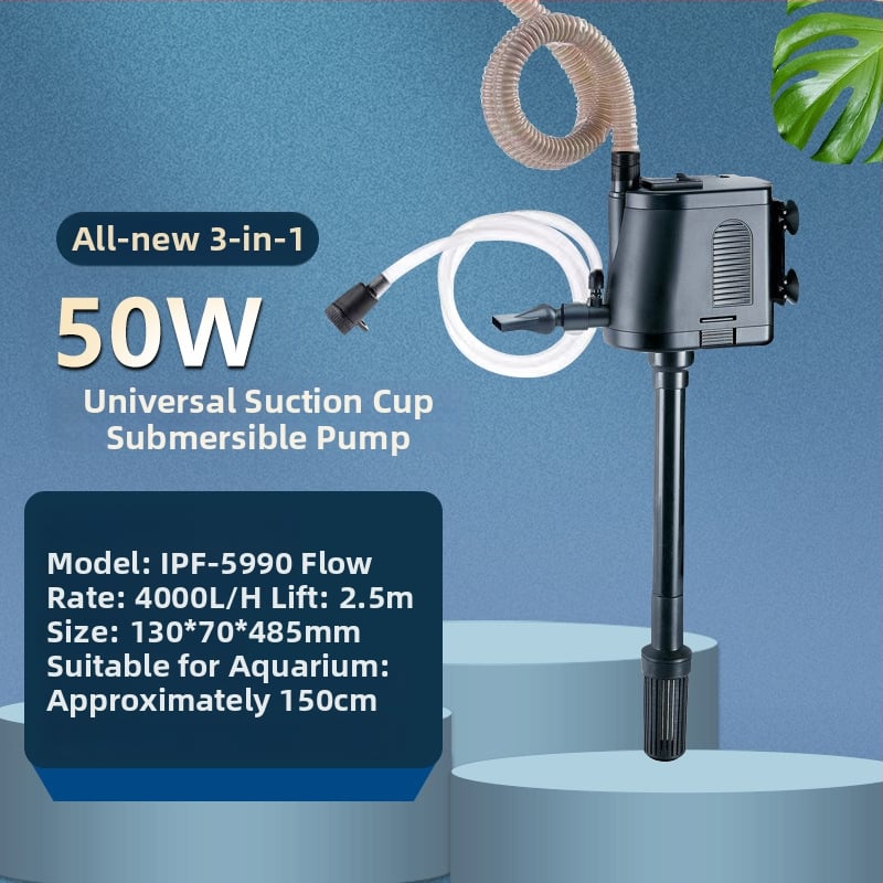 Akvariumhoz merülőpumpa felső szűrőboxszal — három az egyben, oxigén-keringés, olajfilm eltávolítás