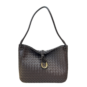 Geantă bucket din piele de bovină, textură împletită cu noduri, stil crossbody, închidere magnetică, buzunar secret cu fermoar și buzunar pentru telefon, căptușeală din poliester