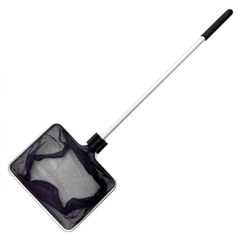 Akváriumi teleszkópos háló alumínium ötvözet rúd és poliészter hálóval, 500 g, akváriumi felszerelés