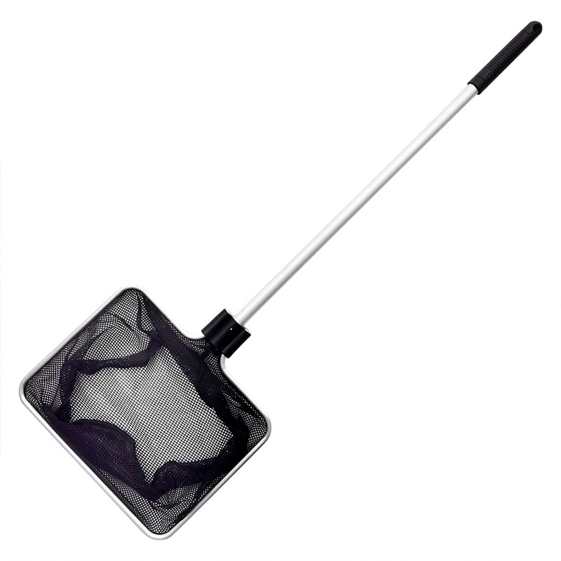 Akváriumi teleszkópos háló alumínium ötvözet rúd és poliészter hálóval, 500 g, akváriumi felszerelés