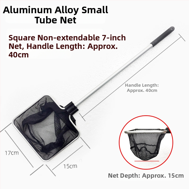 Akváriumi teleszkópos háló alumínium ötvözet rúd és poliészter hálóval, 500 g, akváriumi felszerelés