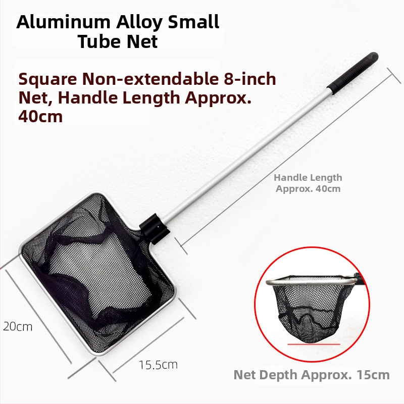 Akváriumi teleszkópos háló alumínium ötvözet rúd és poliészter hálóval, 500 g, akváriumi felszerelés