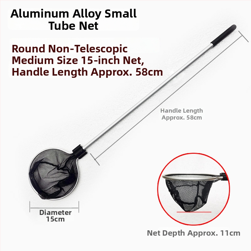 Akváriumi teleszkópos háló alumínium ötvözet rúd és poliészter hálóval, 500 g, akváriumi felszerelés