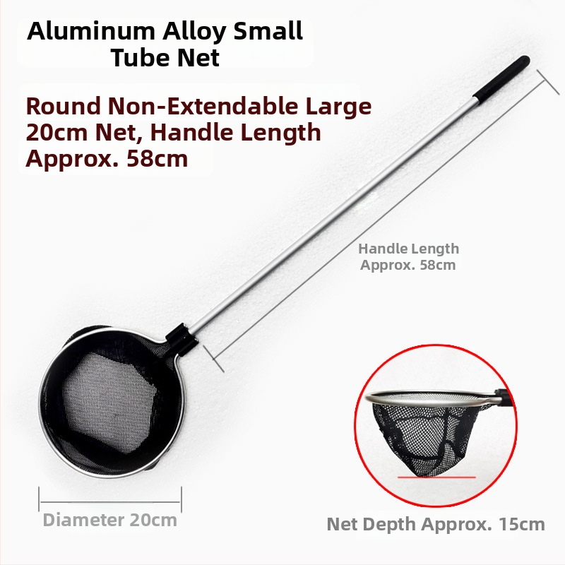 Akváriumi teleszkópos háló alumínium ötvözet rúd és poliészter hálóval, 500 g, akváriumi felszerelés