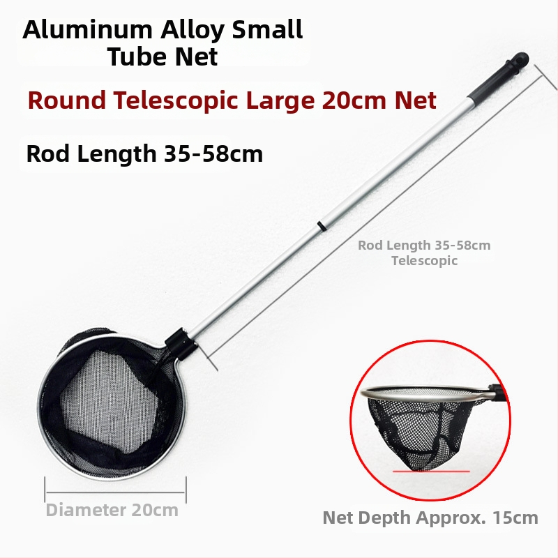 Akváriumi teleszkópos háló alumínium ötvözet rúd és poliészter hálóval, 500 g, akváriumi felszerelés