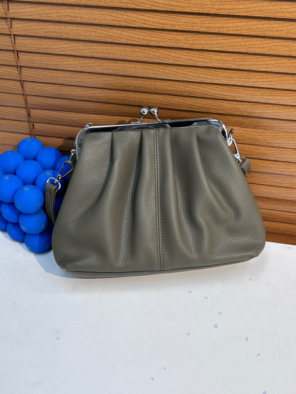 Geantă de umăr în stil coreean, din PU, formă de scoică, închidere cu fermoar, curea unică