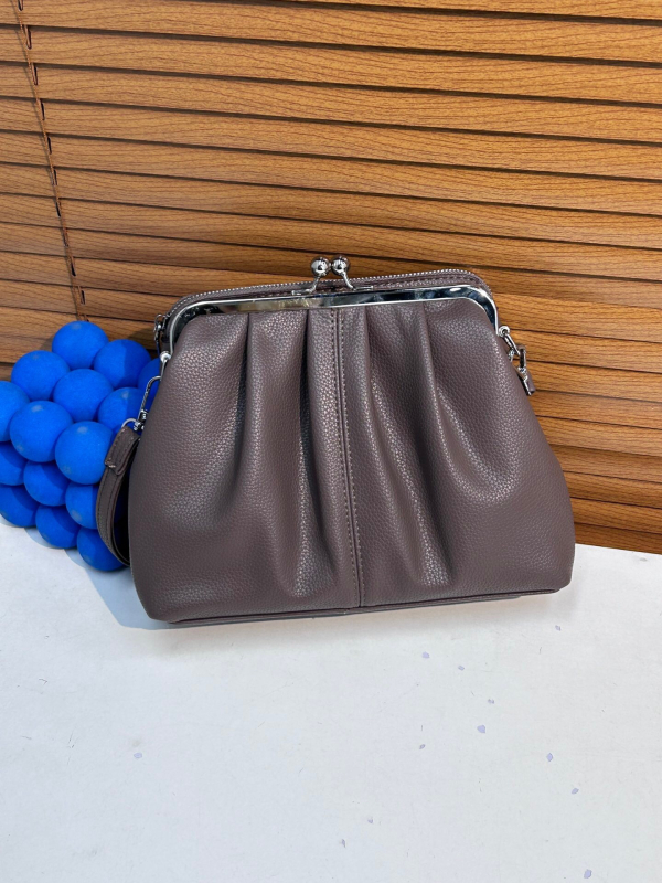 Geantă de umăr în stil coreean, din PU, formă de scoică, închidere cu fermoar, curea unică