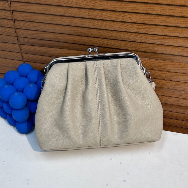 Geantă de umăr în stil coreean, din PU, formă de scoică, închidere cu fermoar, curea unică