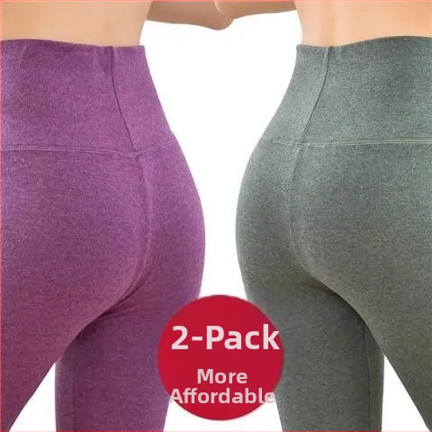 Pantaloni lungi din velur dublu pentru încălzire, talie înaltă, 90-95% poliester