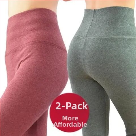 Pantaloni lungi din velur dublu pentru încălzire, talie înaltă, 90-95% poliester