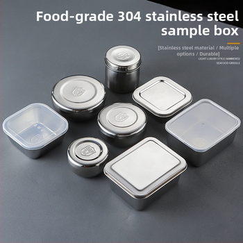 304 rozsdamentes acél élelmiszer-minta doboz, menzára és óvodába, négyzet alakú, 500 ml
