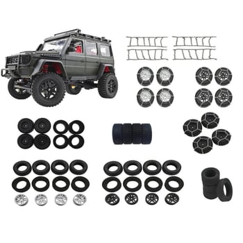 Μεταλλικές αλυσίδες χιονιού για ελαστικά μοντέλου αυτοκινήτου σε κλίμακα 1:12, προ-συναρμολογημένες, DIY-ικανές, βελτιωμένο κράτημα για στατικά μοντέλα