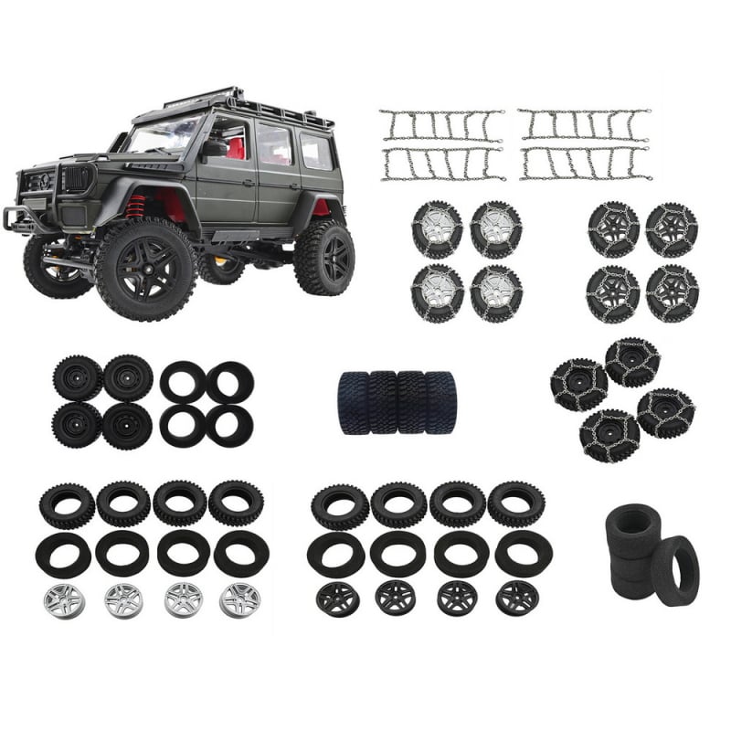 Μεταλλικές αλυσίδες χιονιού για ελαστικά μοντέλου αυτοκινήτου σε κλίμακα 1:12, προ-συναρμολογημένες, DIY-ικανές, βελτιωμένο κράτημα για στατικά μοντέλα