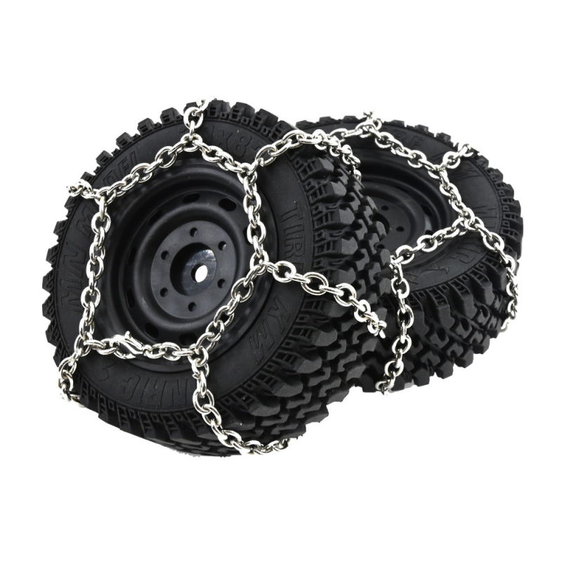 Μεταλλικές αλυσίδες χιονιού για ελαστικά μοντέλου αυτοκινήτου σε κλίμακα 1:12, προ-συναρμολογημένες, DIY-ικανές, βελτιωμένο κράτημα για στατικά μοντέλα
