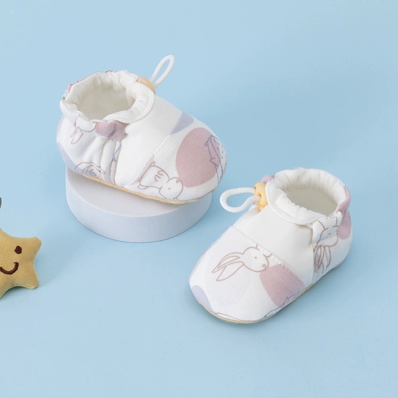Βρεφικά παπουτσάκια-κάλτσες με βαμβαρινό επάνω μέρος, αντιολισθητική σόλα από συνθετικό υλικό, μοτίβο καρτούν, unisex, για 6–12 μηνών