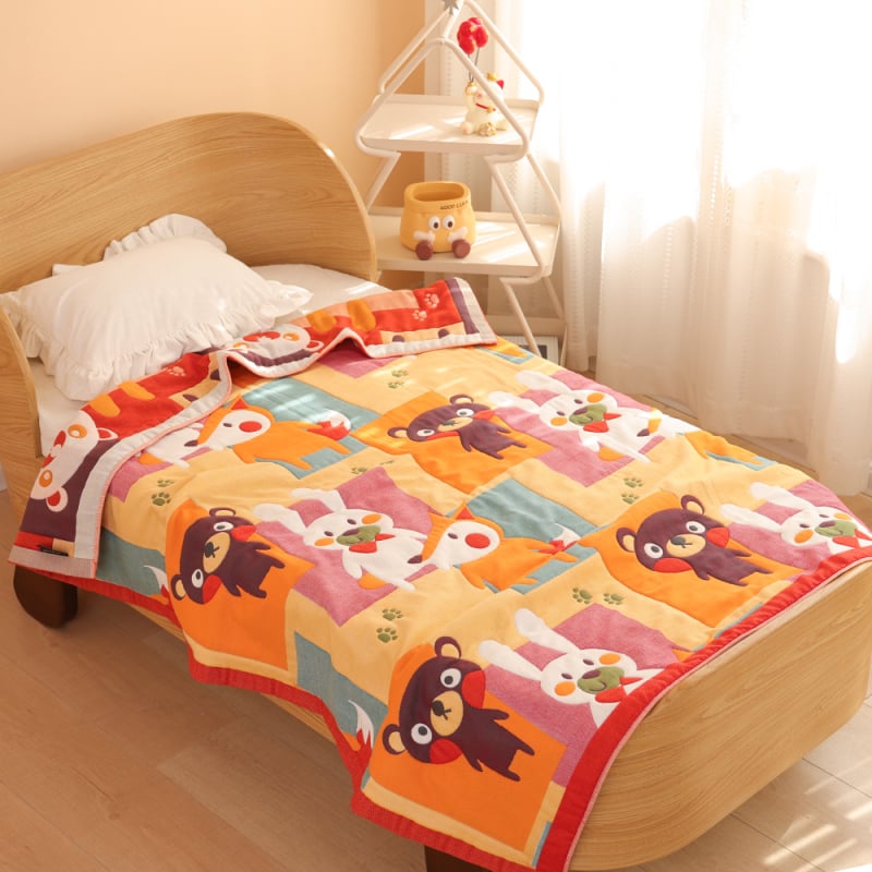 Baba takaró – tízrétegű gyapot géz, 50% pamut, 50% poliészter, egész évben alkalmas, egyszerű és modern stílus