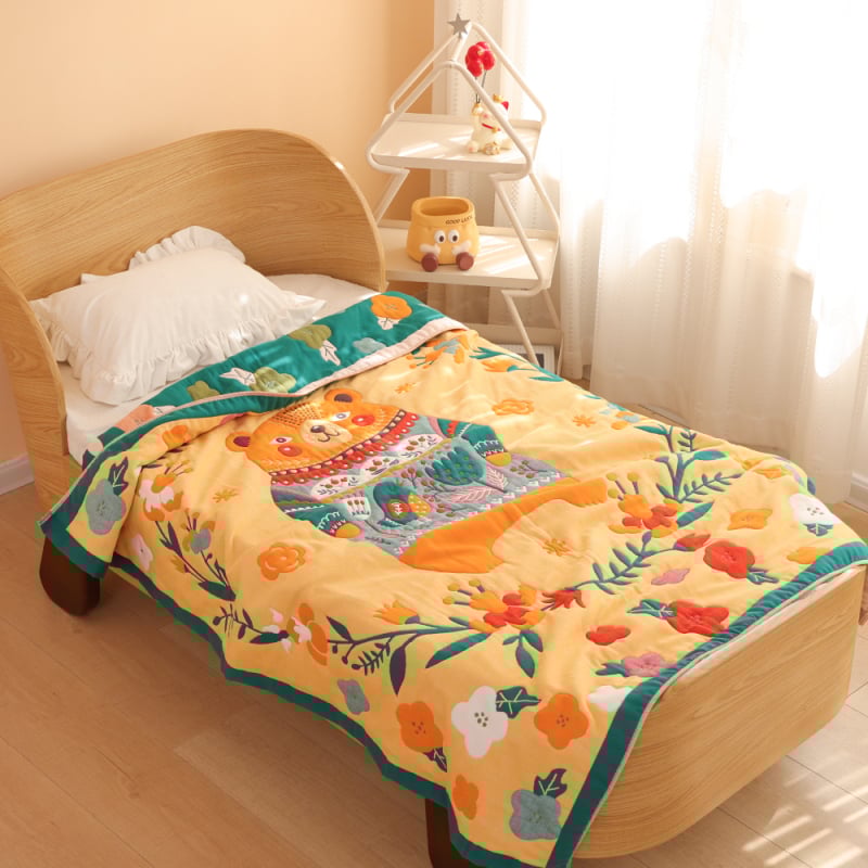 Baba takaró – tízrétegű gyapot géz, 50% pamut, 50% poliészter, egész évben alkalmas, egyszerű és modern stílus