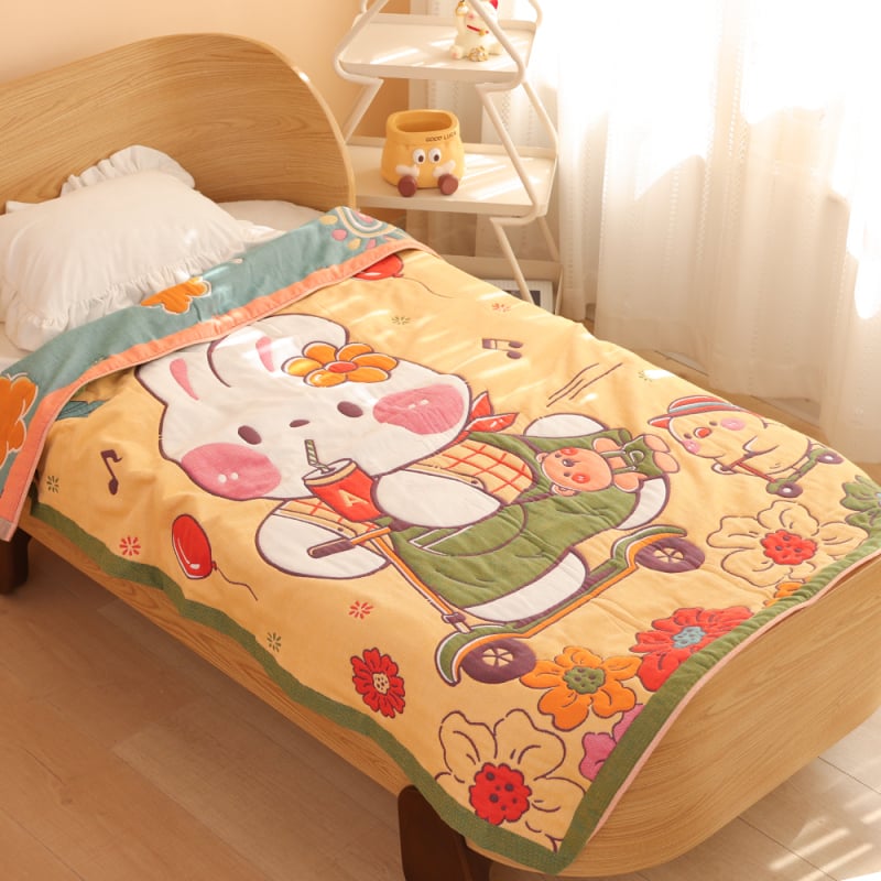 Baba takaró – tízrétegű gyapot géz, 50% pamut, 50% poliészter, egész évben alkalmas, egyszerű és modern stílus