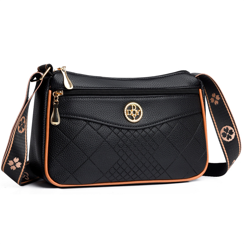 Euroda Ženska crossbody torba, meka PU koža, horizontalni kvadratni oblik, zatvaranje zipom, unutarnji džepovi