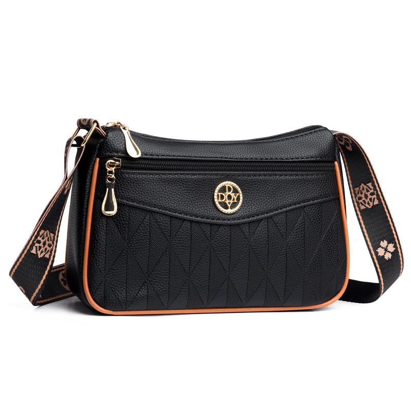 Euroda Ženska crossbody torba, meka PU koža, horizontalni kvadratni oblik, zatvaranje zipom, unutarnji džepovi