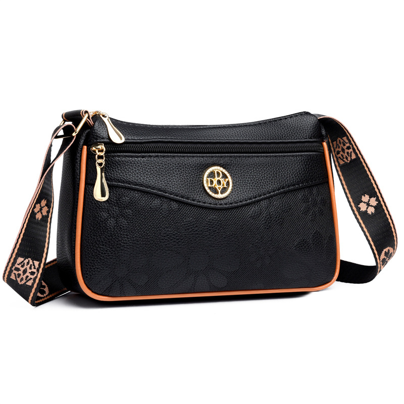 Euroda Ženska crossbody torba, meka PU koža, horizontalni kvadratni oblik, zatvaranje zipom, unutarnji džepovi