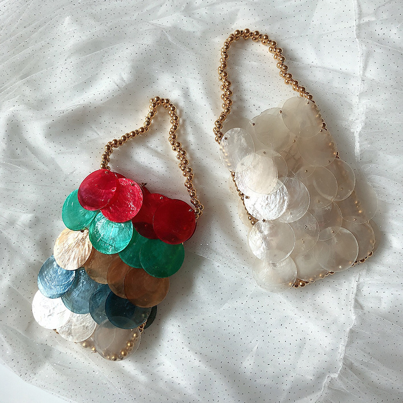 Geantă de tip shell, lucrată manual din pai, stil urban simplu, buzunare interioare pentru telefon și ID, căptușeală poliester