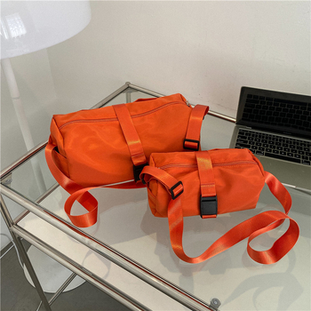 Geantă crossbody, stil urban, material Oxford, formă orientată pătrată, cu fermoar, buzunar pentru telefon