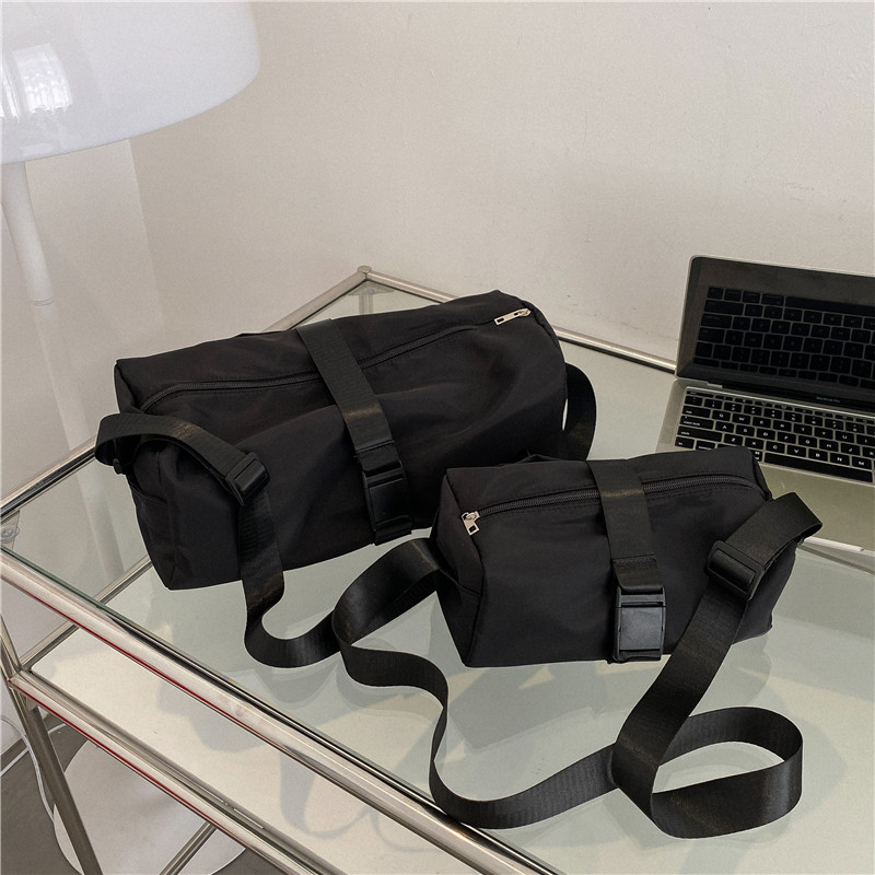 Geantă crossbody, stil urban, material Oxford, formă orientată pătrată, cu fermoar, buzunar pentru telefon