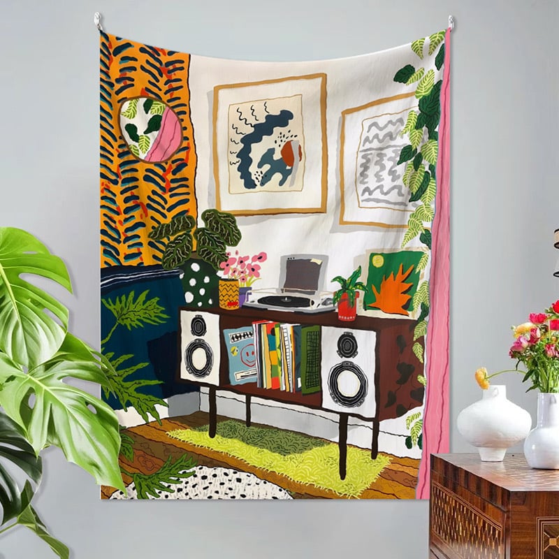 Λινό ταπισερί σε μοντέρνο μινιμαλιστικό στυλ, ψηφιακή εκτύπωση μεταφοράς θερμότητας, ορθογώνιο, προσαρμόσιμο για σαλόνι και υπνοδωμάτιο