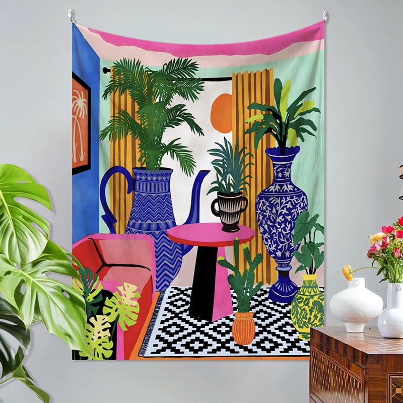 Λινό ταπισερί σε μοντέρνο μινιμαλιστικό στυλ, ψηφιακή εκτύπωση μεταφοράς θερμότητας, ορθογώνιο, προσαρμόσιμο για σαλόνι και υπνοδωμάτιο