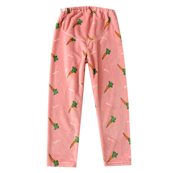 Μaternity φλανελένια παντελόνια ύπνου – παχιές, άνετη χαλαρή γραμμή, υποστήριξη κοιλιάς, φλανέλ 100% πολυεστέρα